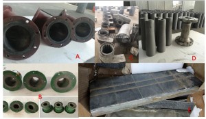 Wear resistant and corrosion resistant ceramic lined pipe and elbow