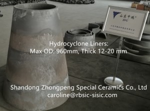 Large-size SiC cyclone liner